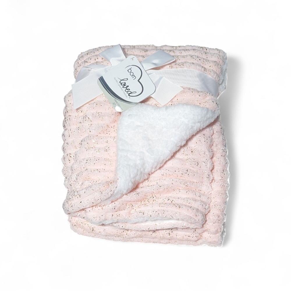 Pink Sparkle Plush Baby Blanket